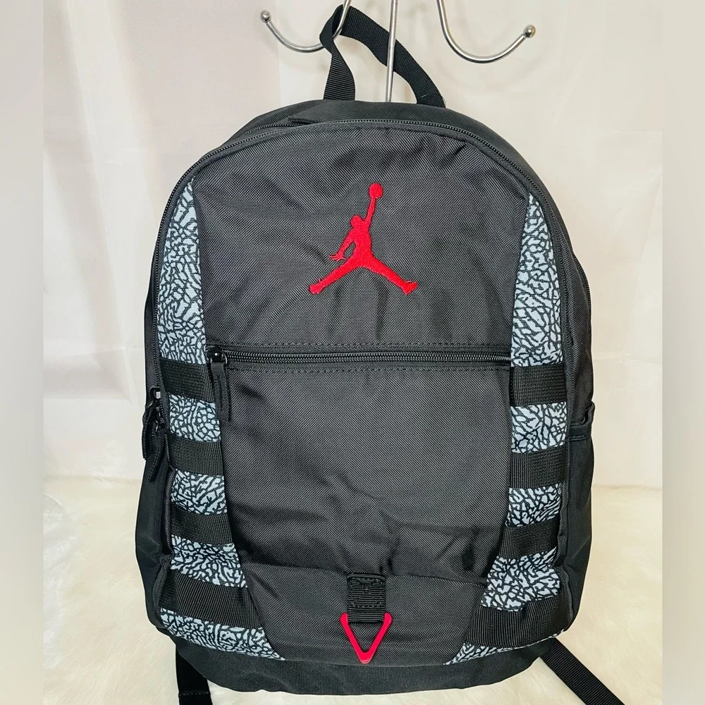 New Jumpman Jordan Black Patterned design  Men's large Backpack